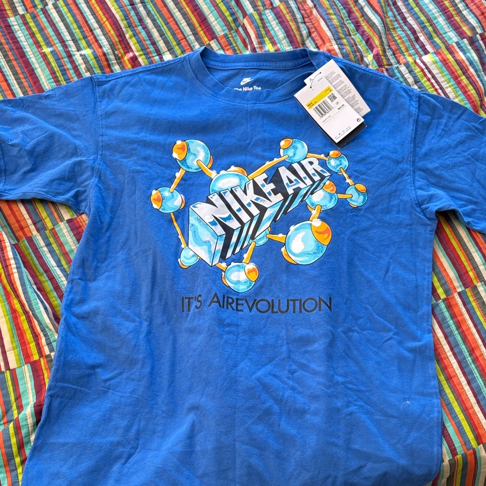 Sale Nike men’s Blue Air Revolution Tee size small loose fit new wood tags